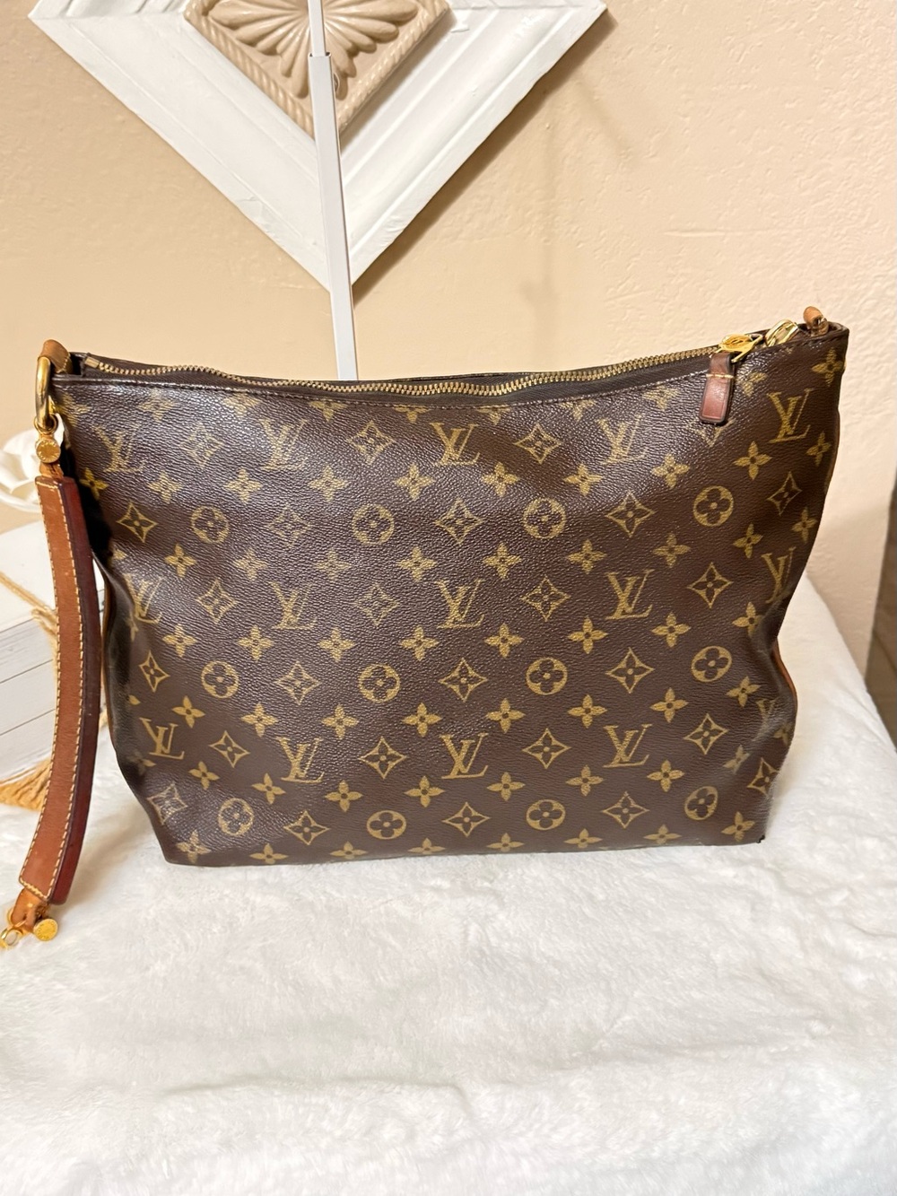Louis Vuitton Brown Monogram Canvas Shoulder Pouch